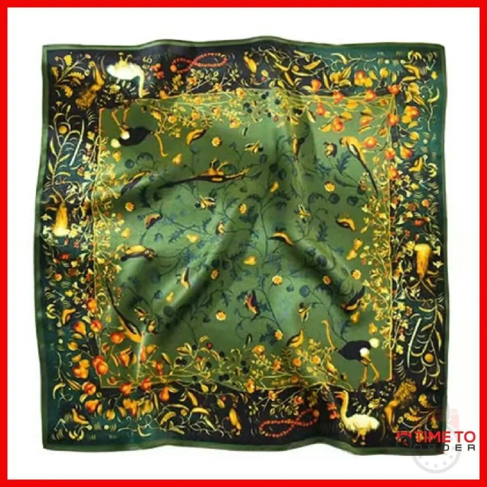 100% Mulberry Silk Square Scarf 25.6